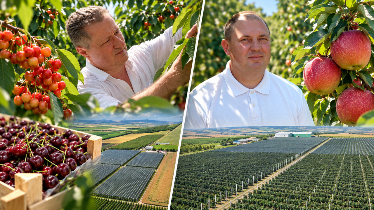 Modern apple orchard in Moldova