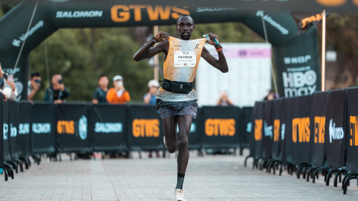 Patrick Kipngeno winning the 2026 Jinshanling Great Wall Trail Race