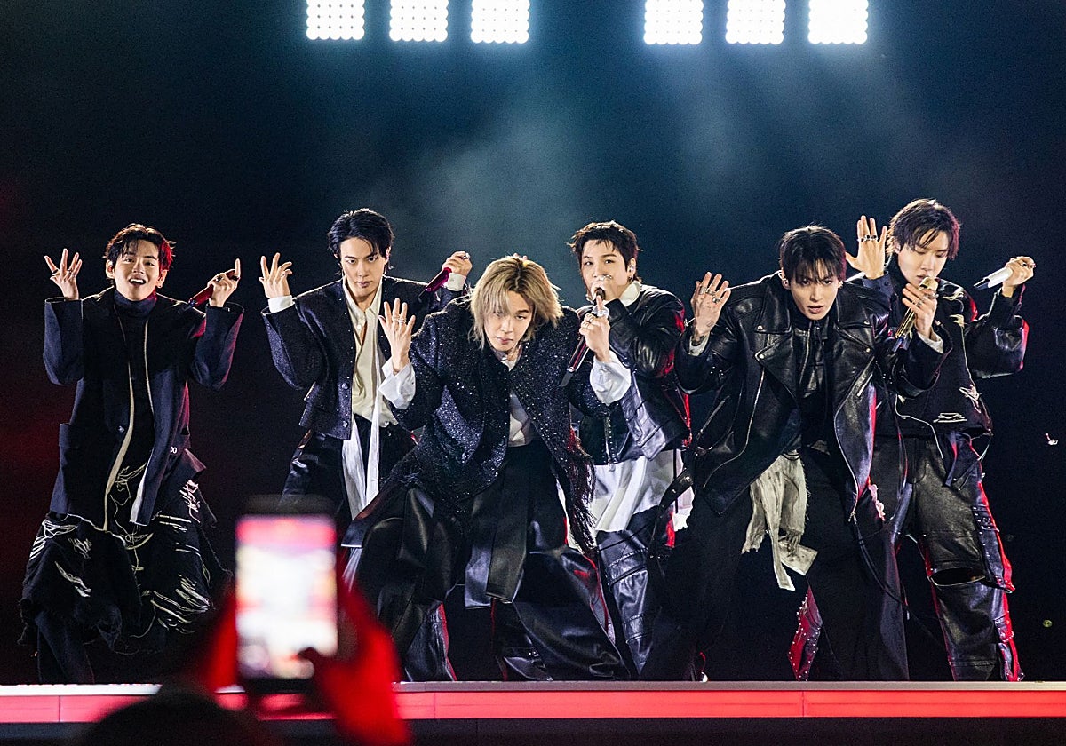 BTS performing at their Madrid tour stop