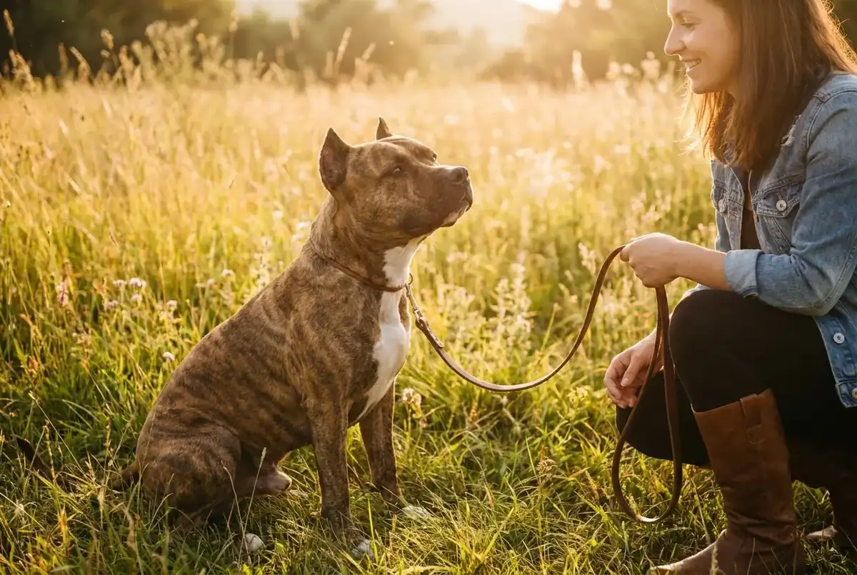 American Staffordshire Terrier on grass