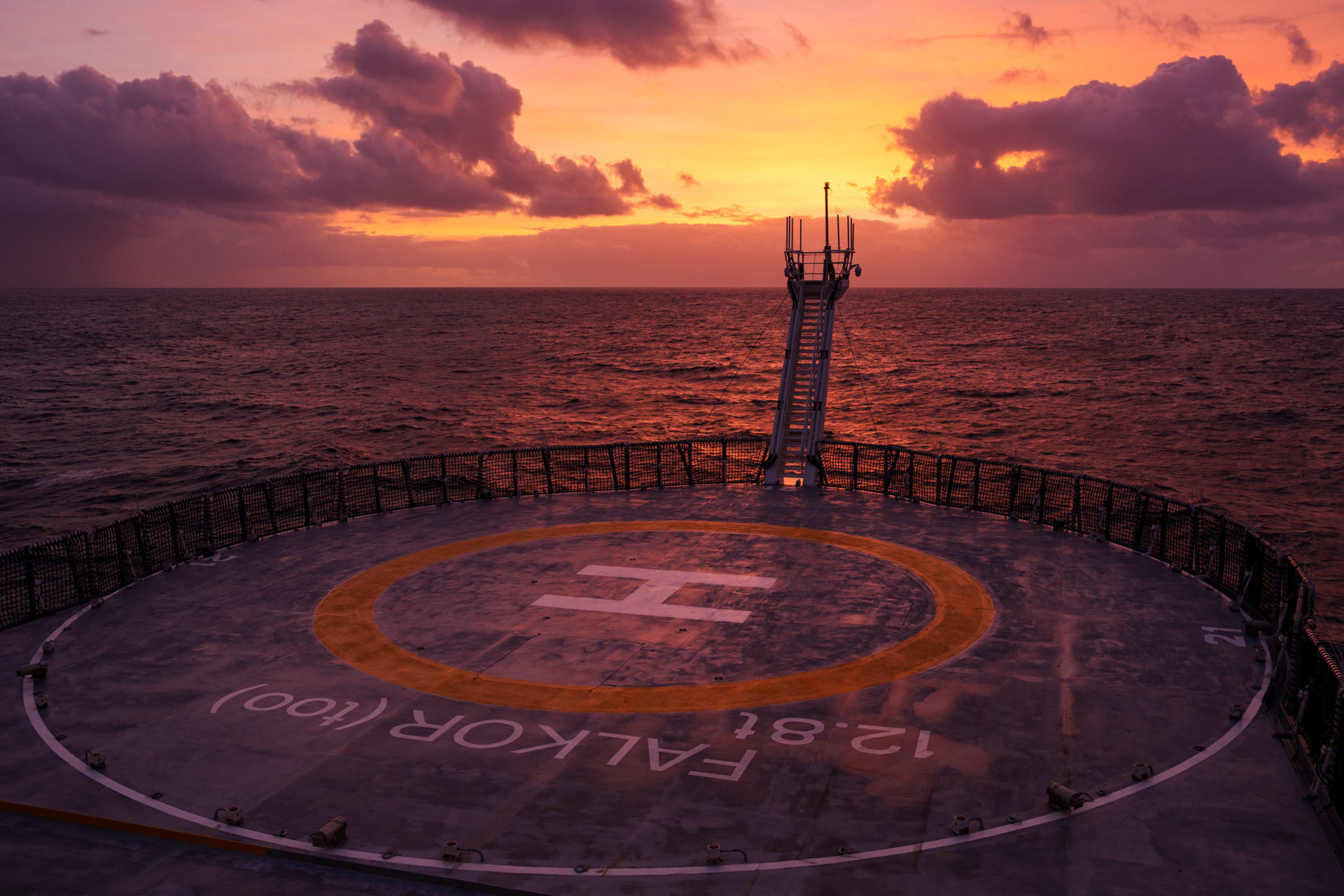 The Schmidt Ocean Institute's research vessel Falkor (too) at sea.
