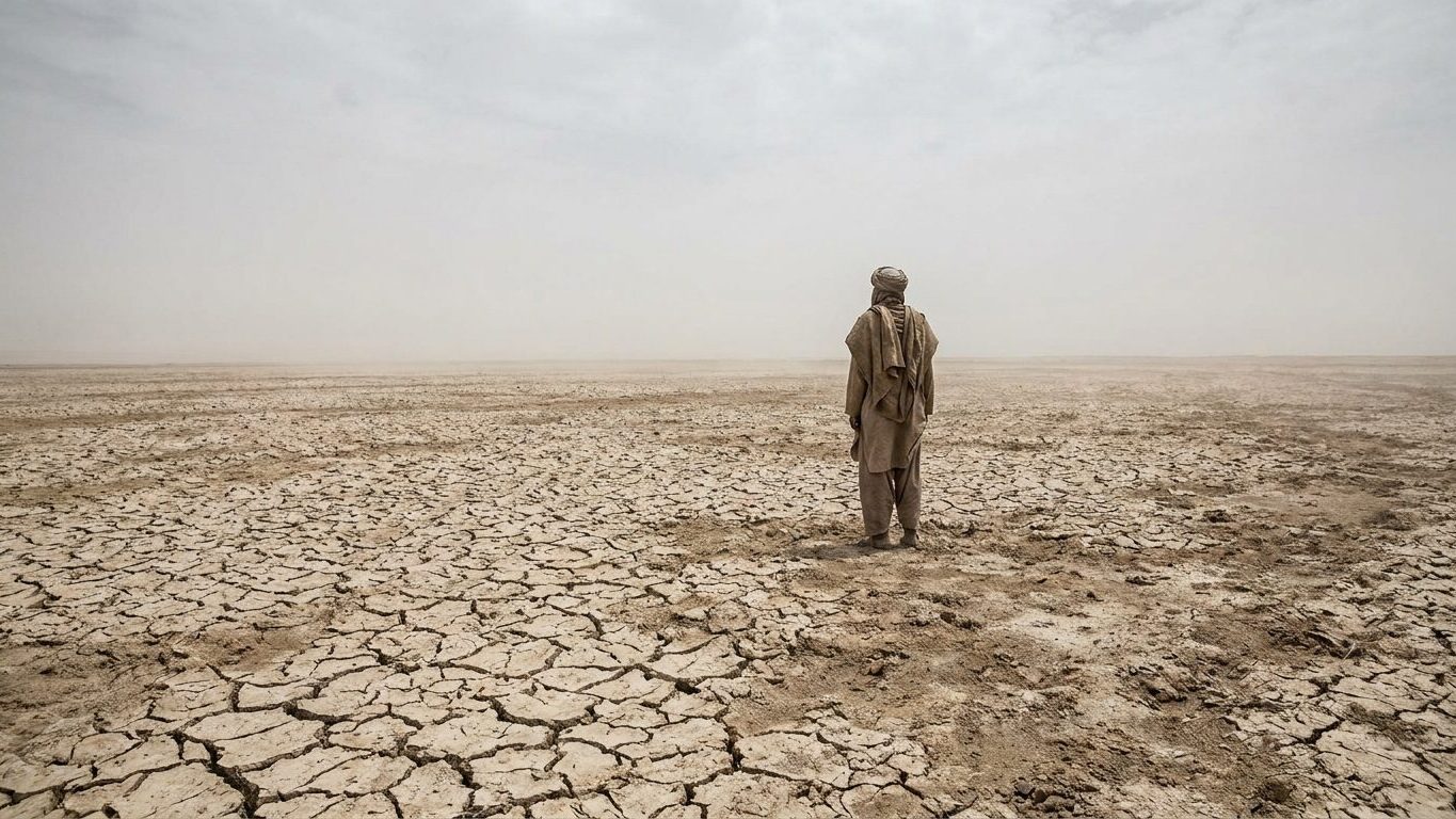 Shrinking Lake Chad shoreline amid irrigation diversions