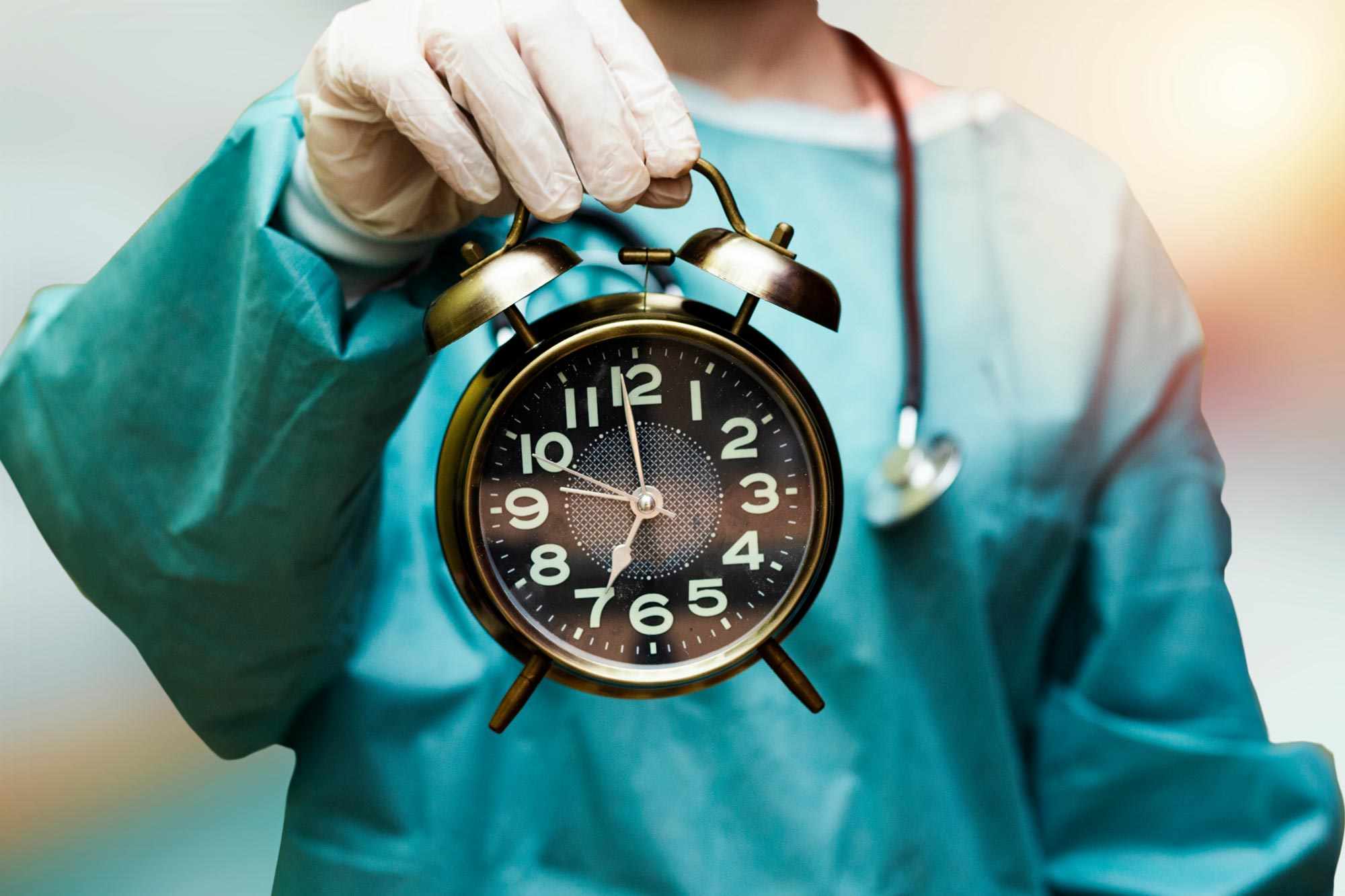 Doctor examining biological aging markers on a screen