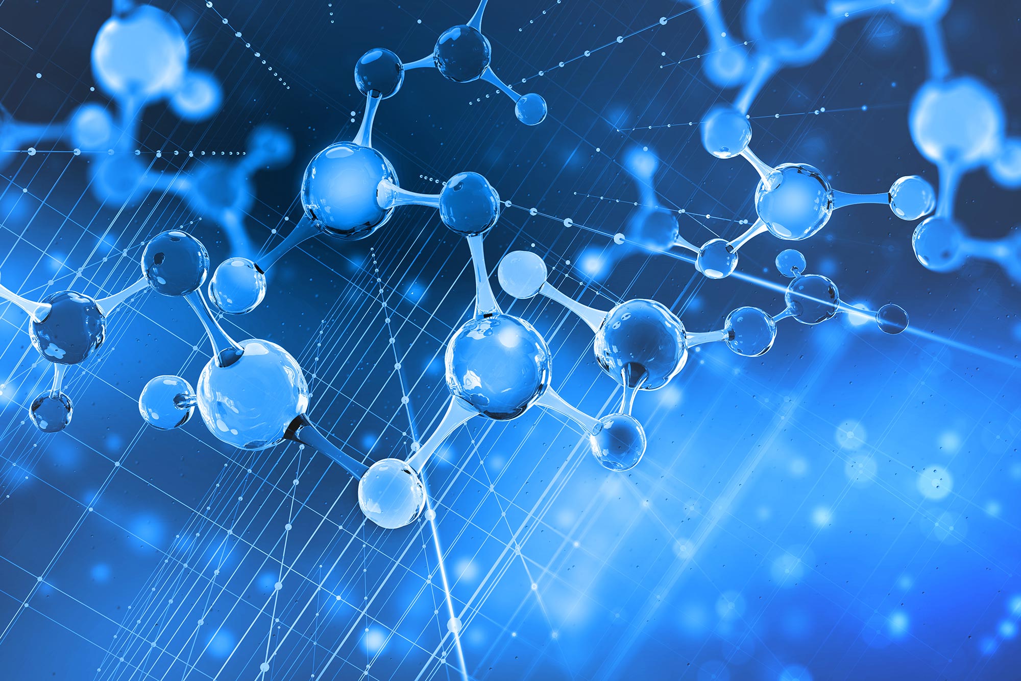Illustration of molecular chemistry and synthesis pathways