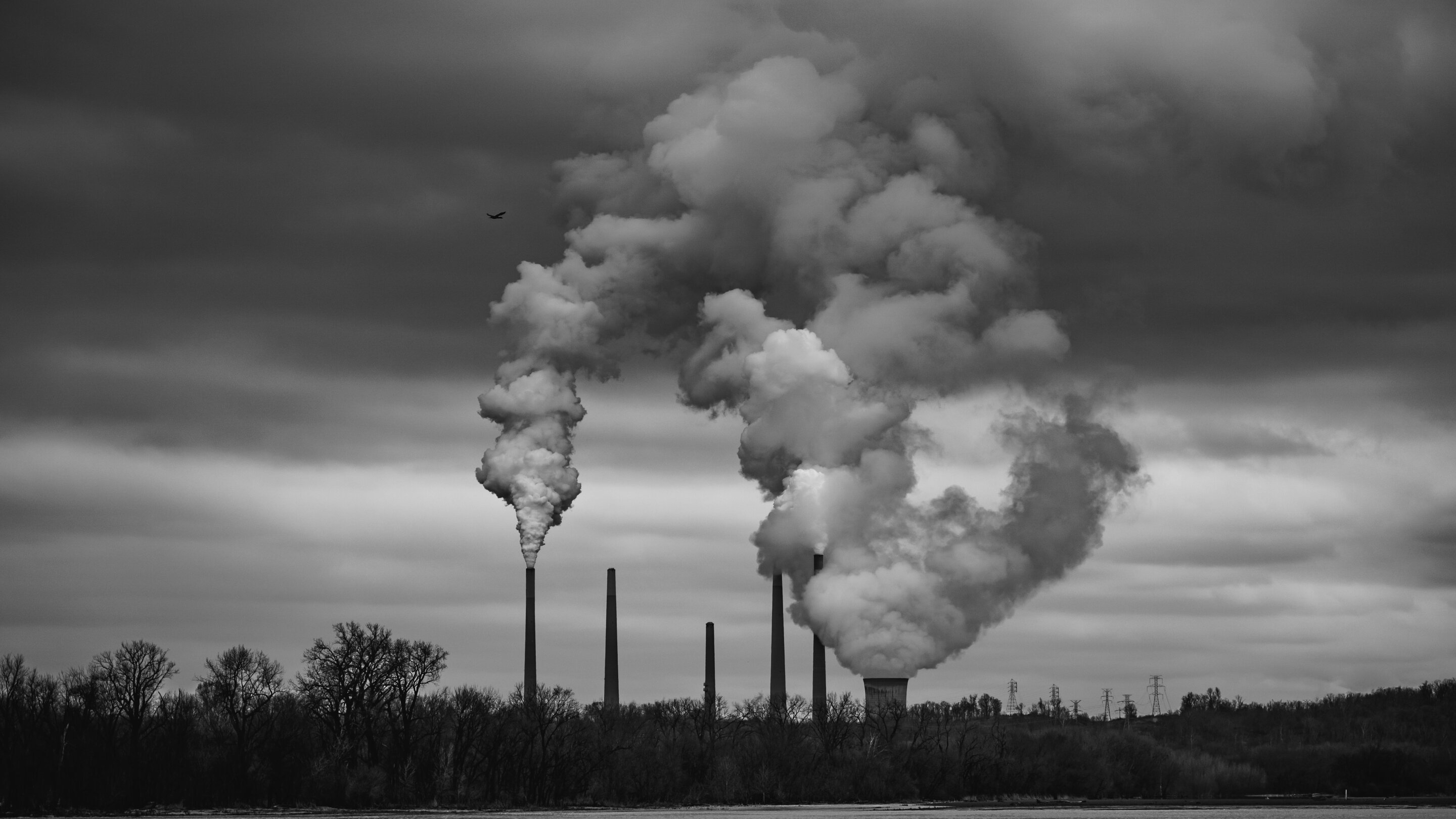 Industrial smokestacks emitting pollution