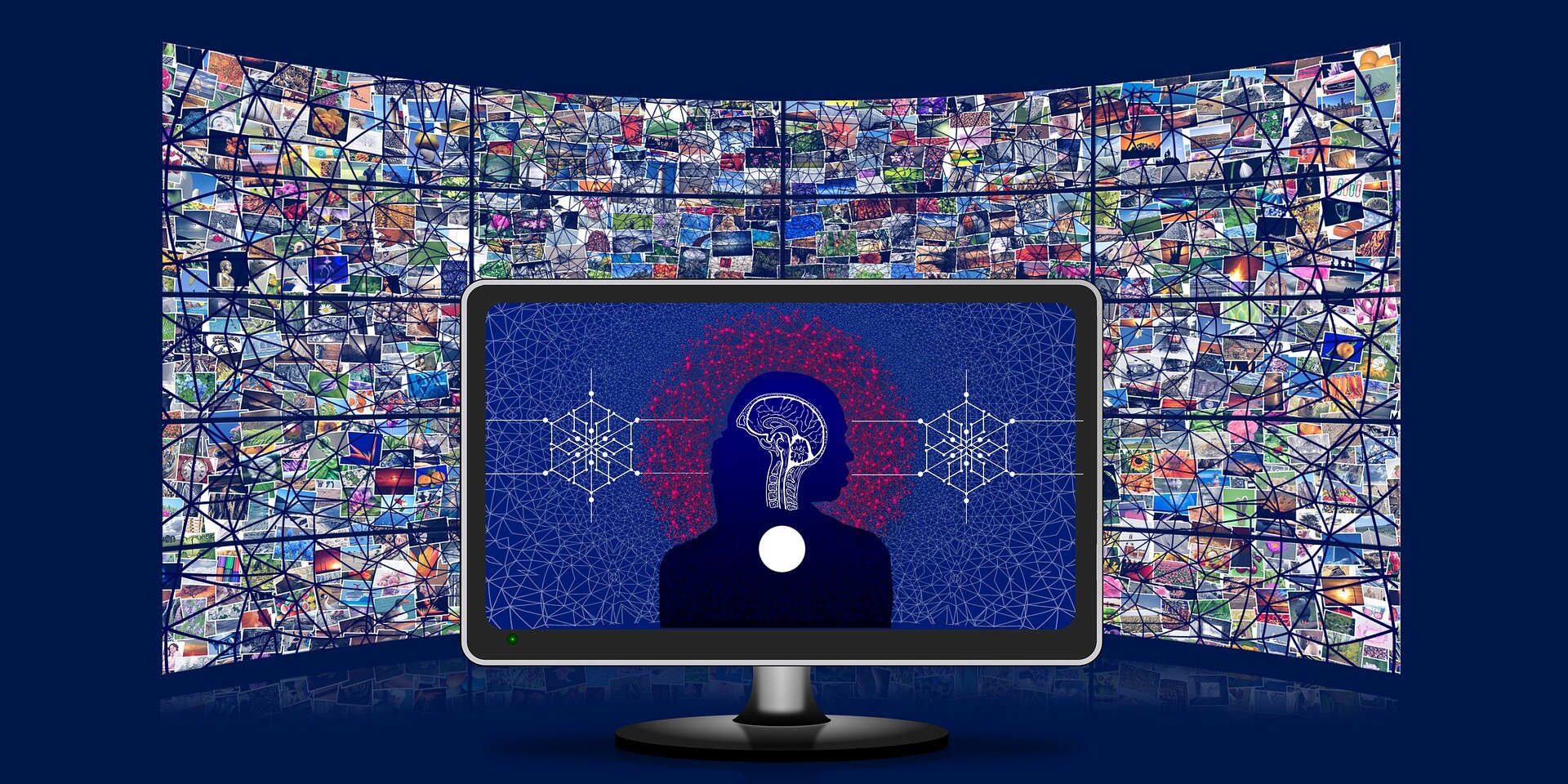 Conceptual image representing algorithmic bias and human decision-making processes