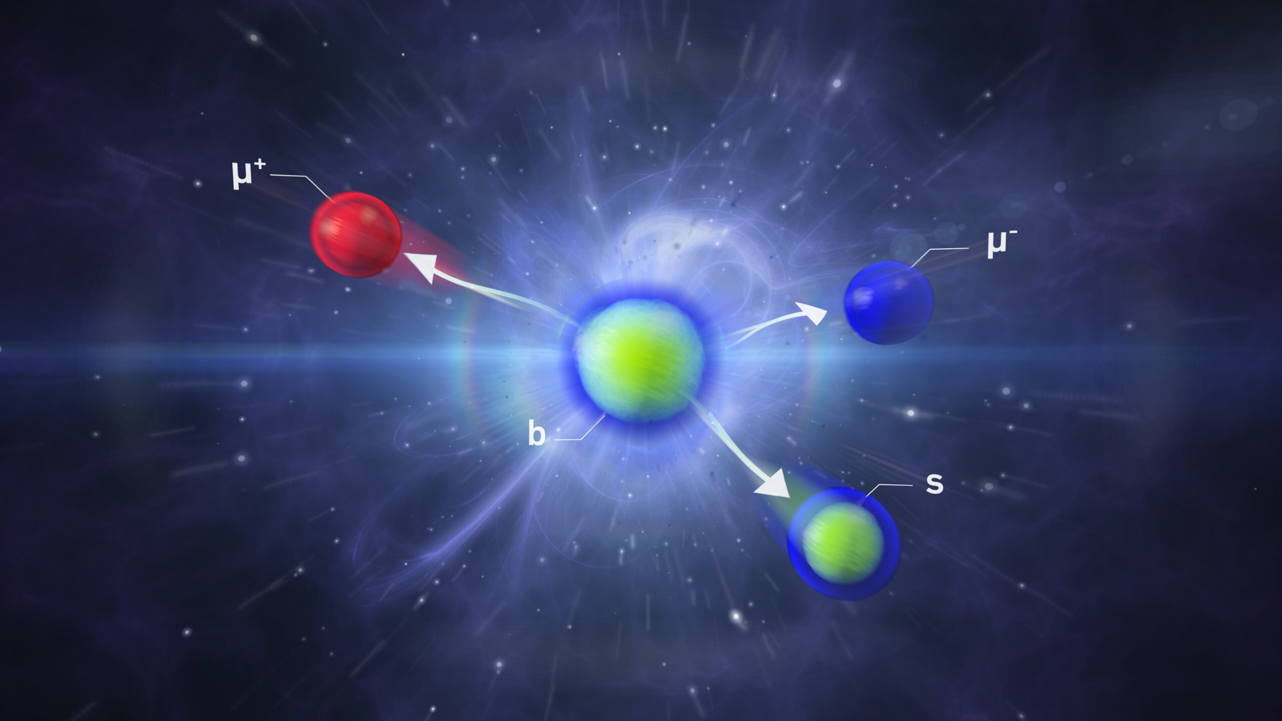 Visual representation of particle decay processes at the LHC