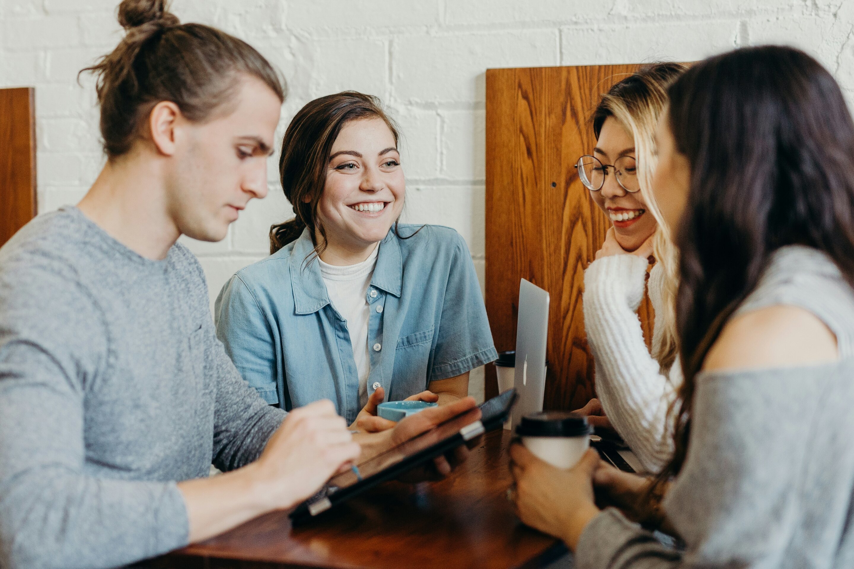 Teen talking to a peer or counselor