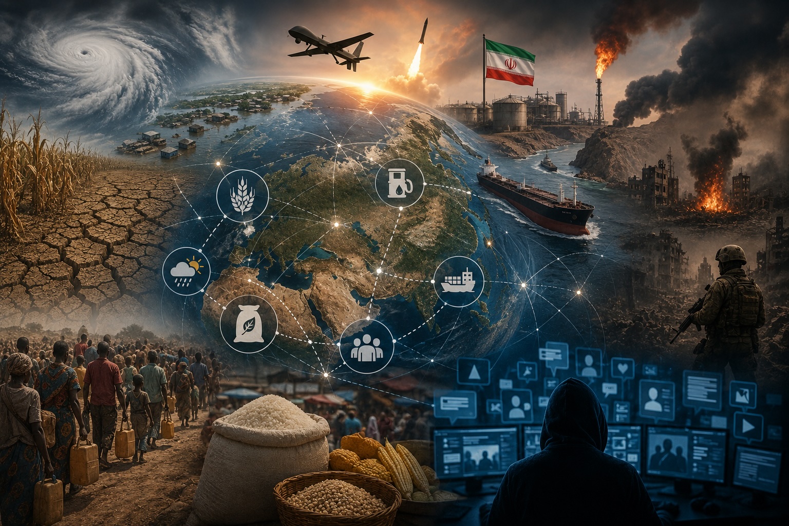 Iran War and El Niño 2026 convergence illustration