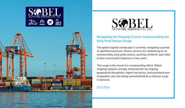 Busy container terminal with stacked containers and loading equipment