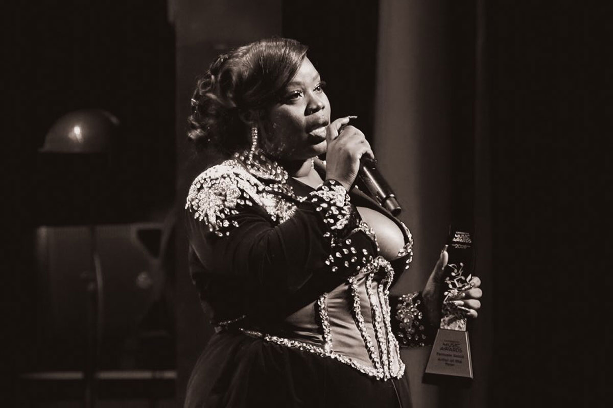 Lady Lava on stage at the 2026 Caribbean Music Awards in Port of Spain