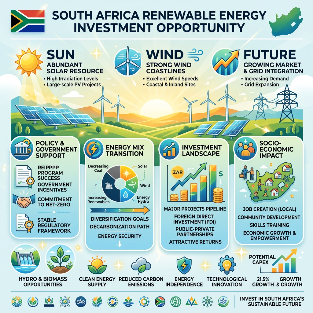 South Africa renewable energy investment opportunity graphic