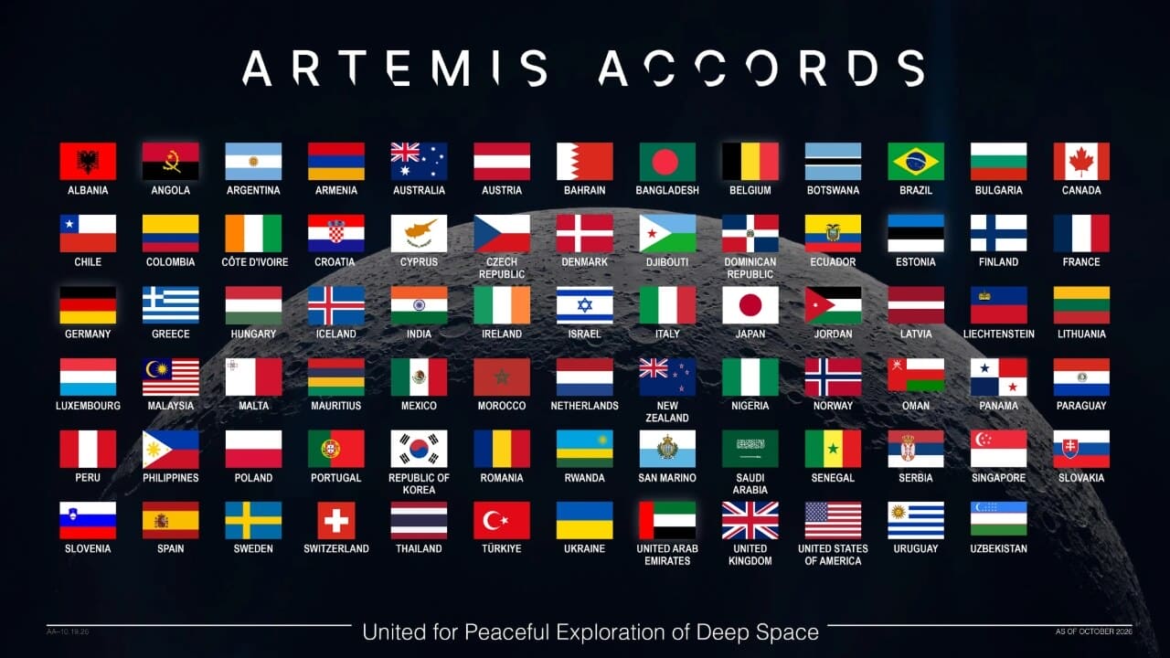 Flag graphic representing the Artemis Accords