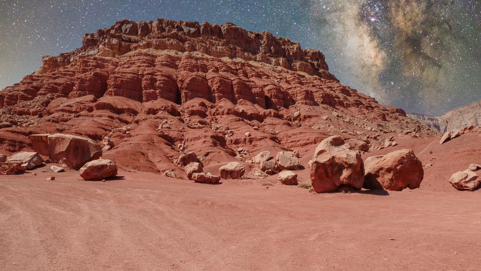 Perseverance Rover Tracks on Mars