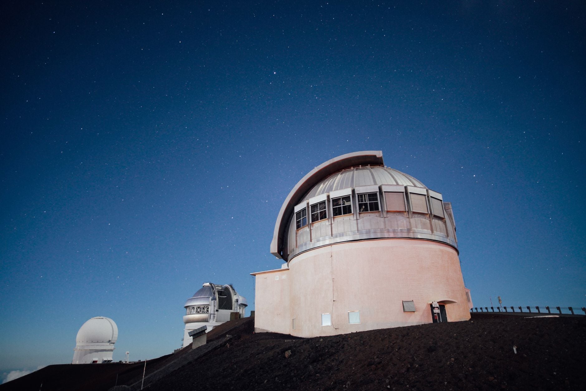 Observatory telescope capturing images of celestial objects