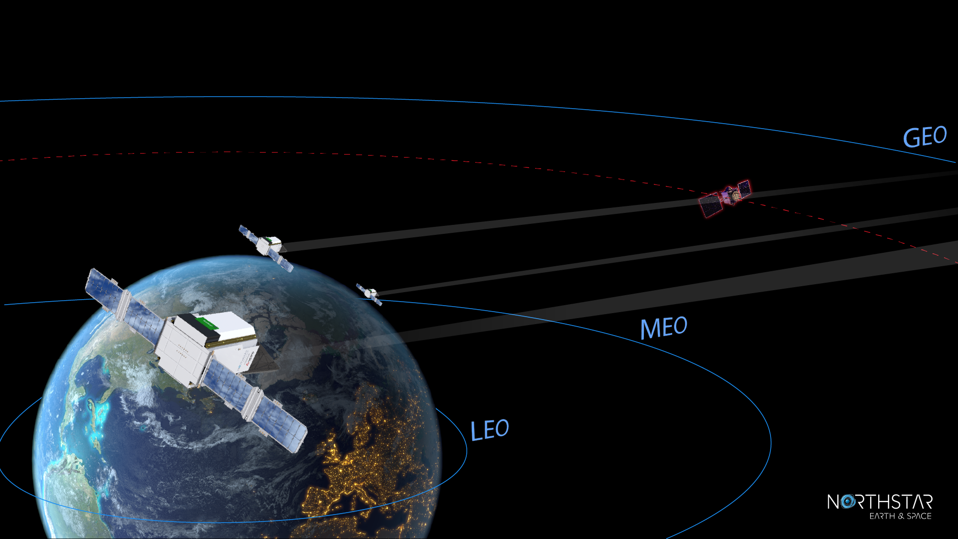Satellite surveillance network diagram