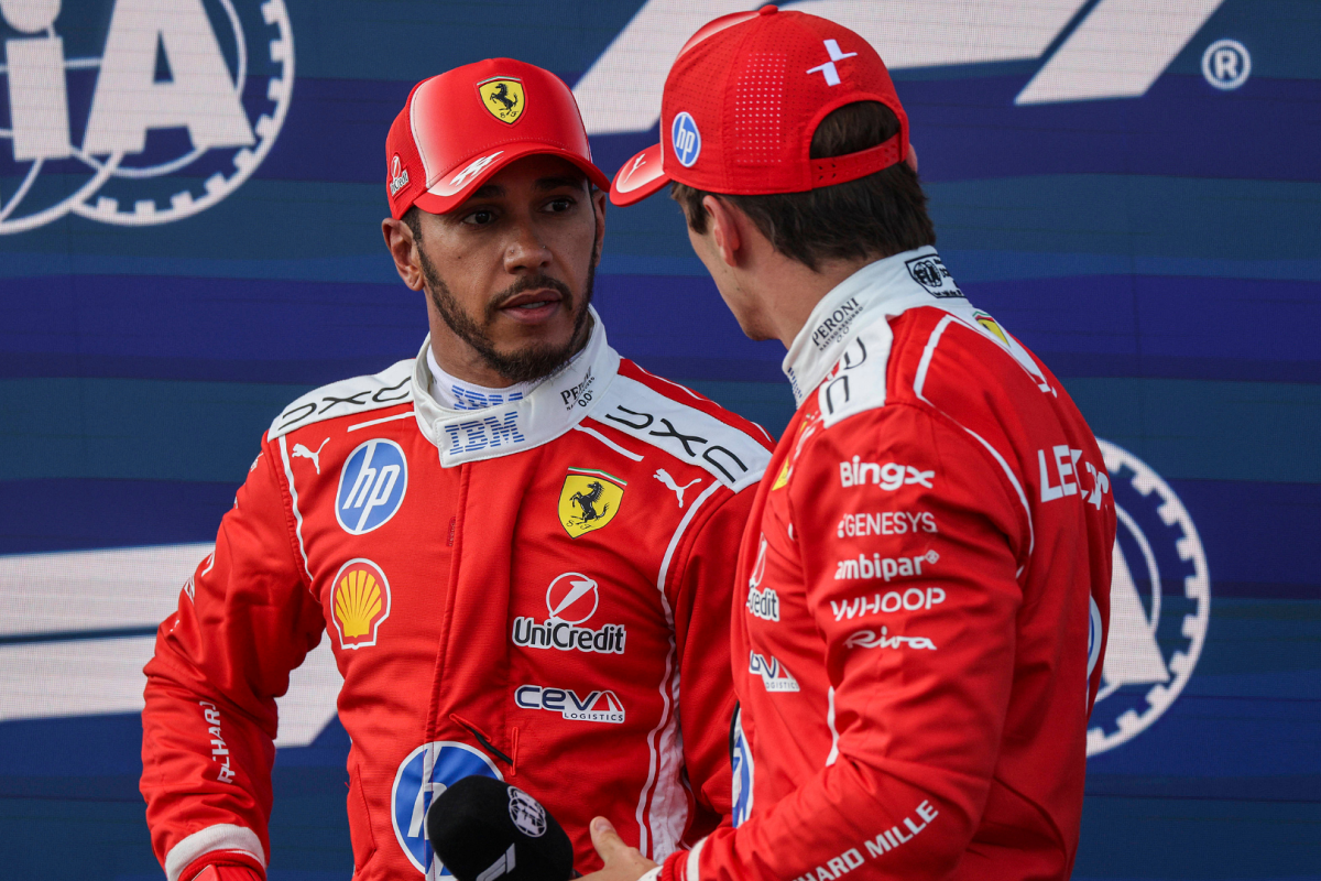 Lewis Hamilton in Ferrari gear