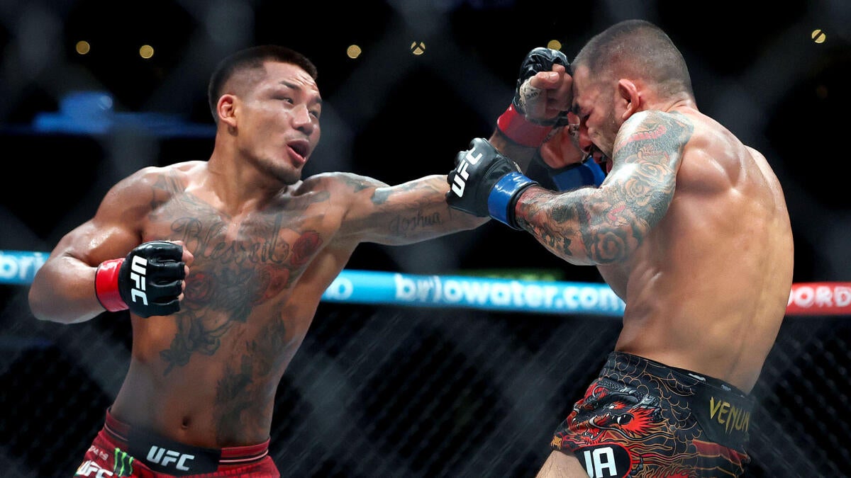 Joshua Van in action against Alexandre Pantoja in the UFC 331 main event