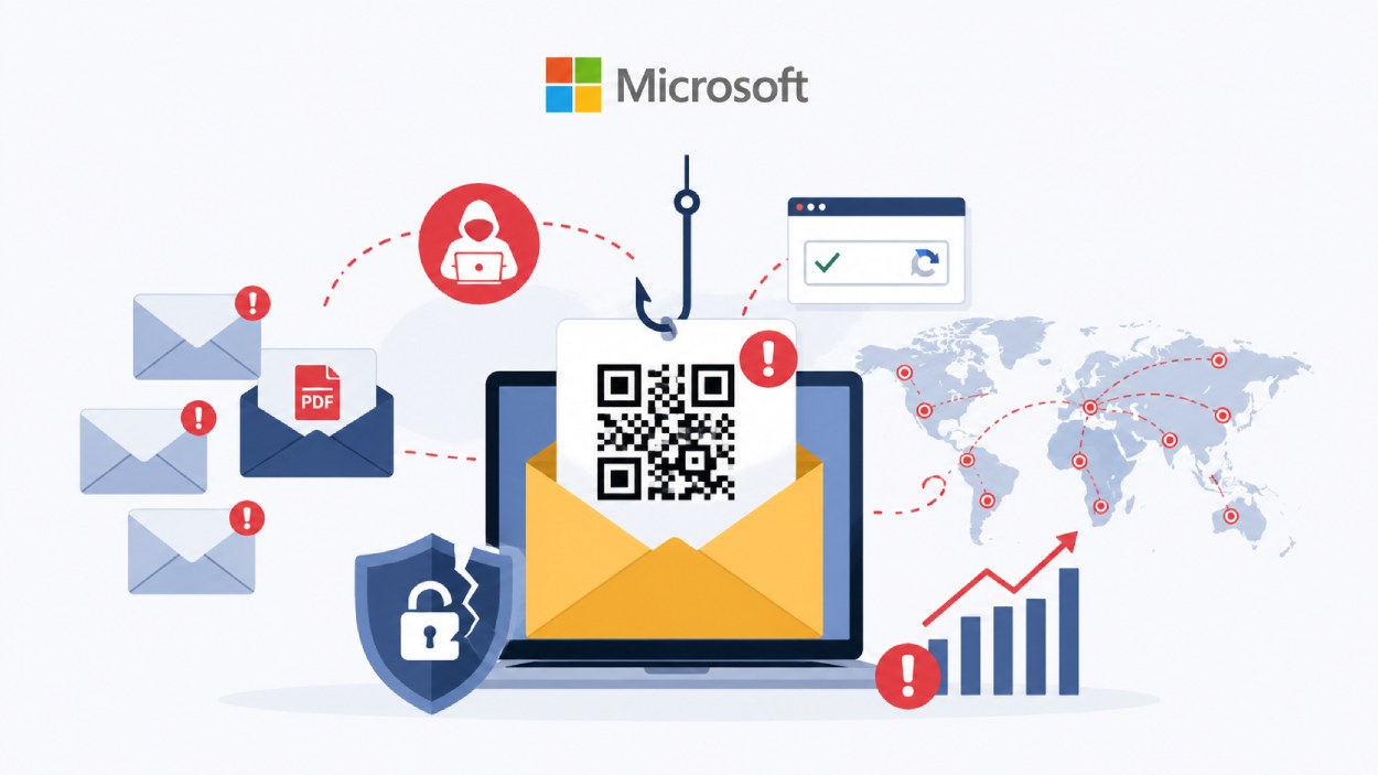 Microsoft Threat Intelligence Q1 2026 phishing threat analysis visual