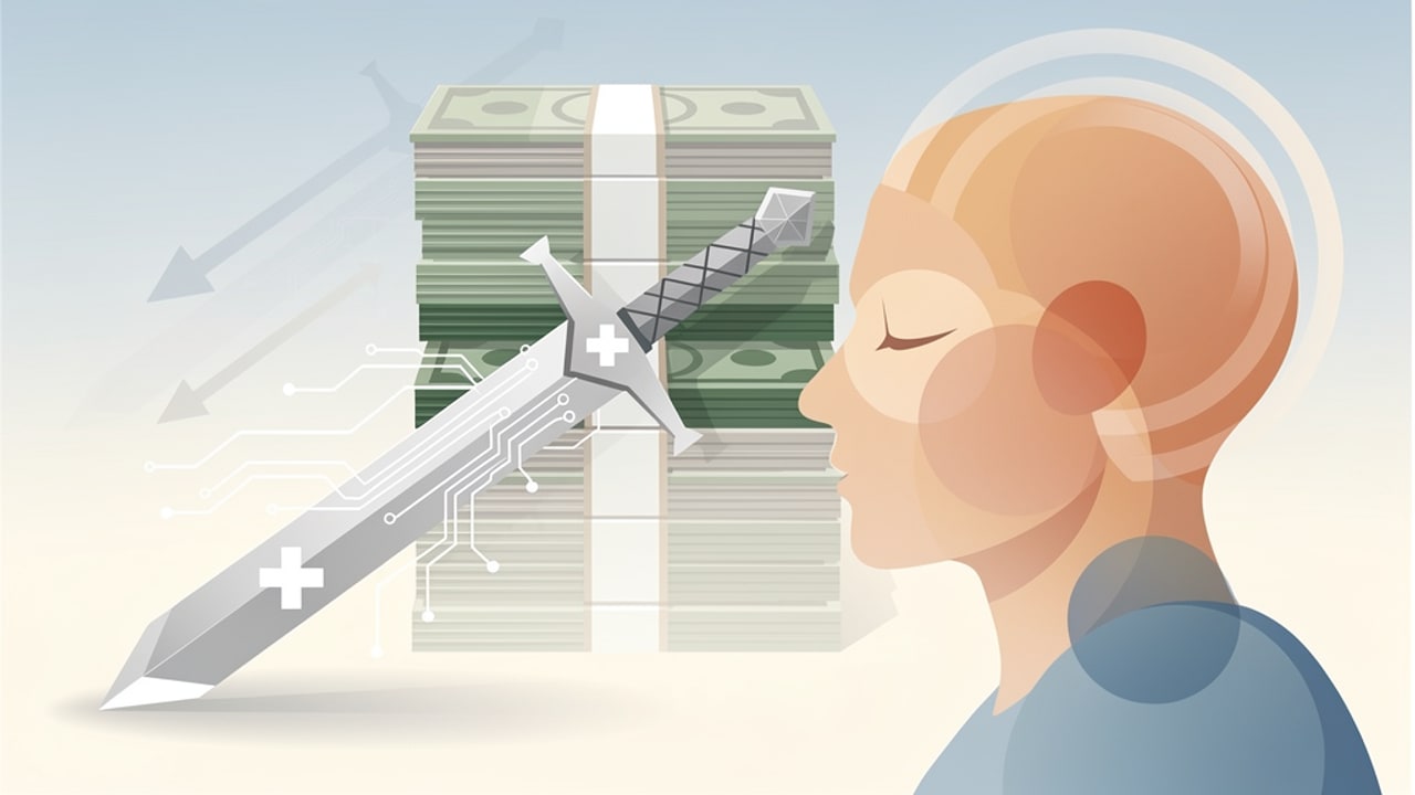 Sword Health and Headspace logo combination illustration