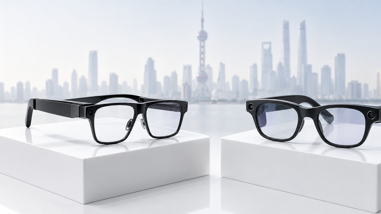 Comparison graphic of Meta, Rokid, and Xiaomi smart glasses