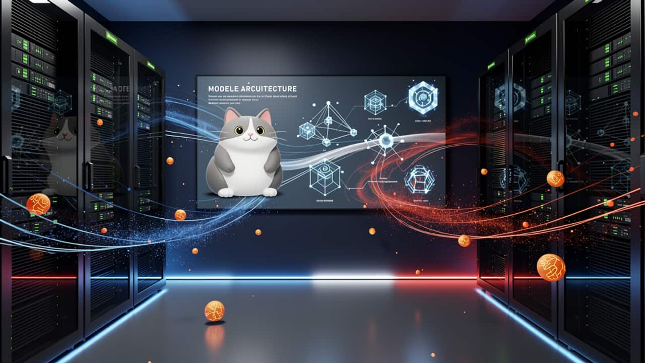 Mistral AI CEO Arthur Mensch presenting the new model