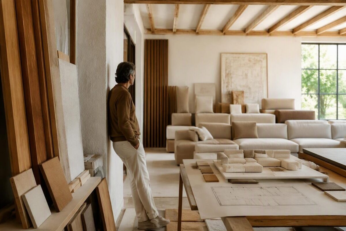 Warm wood and natural materials in contemporary interiors