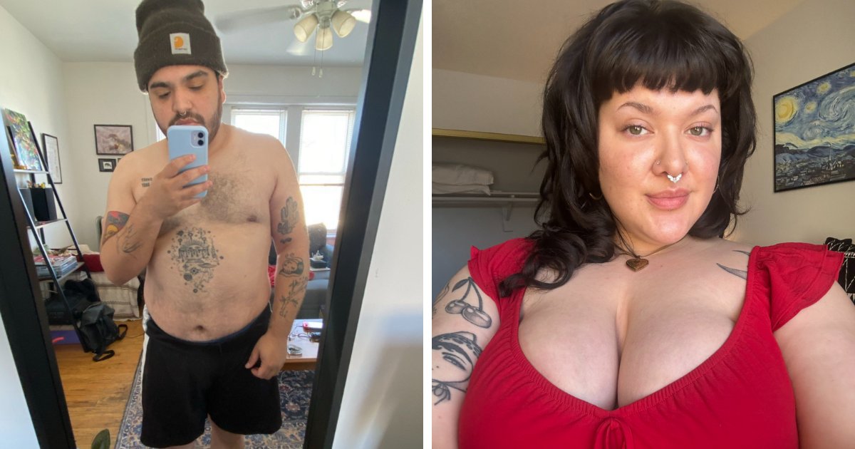 Side-by-side transformation comparison showing personal growth over six years