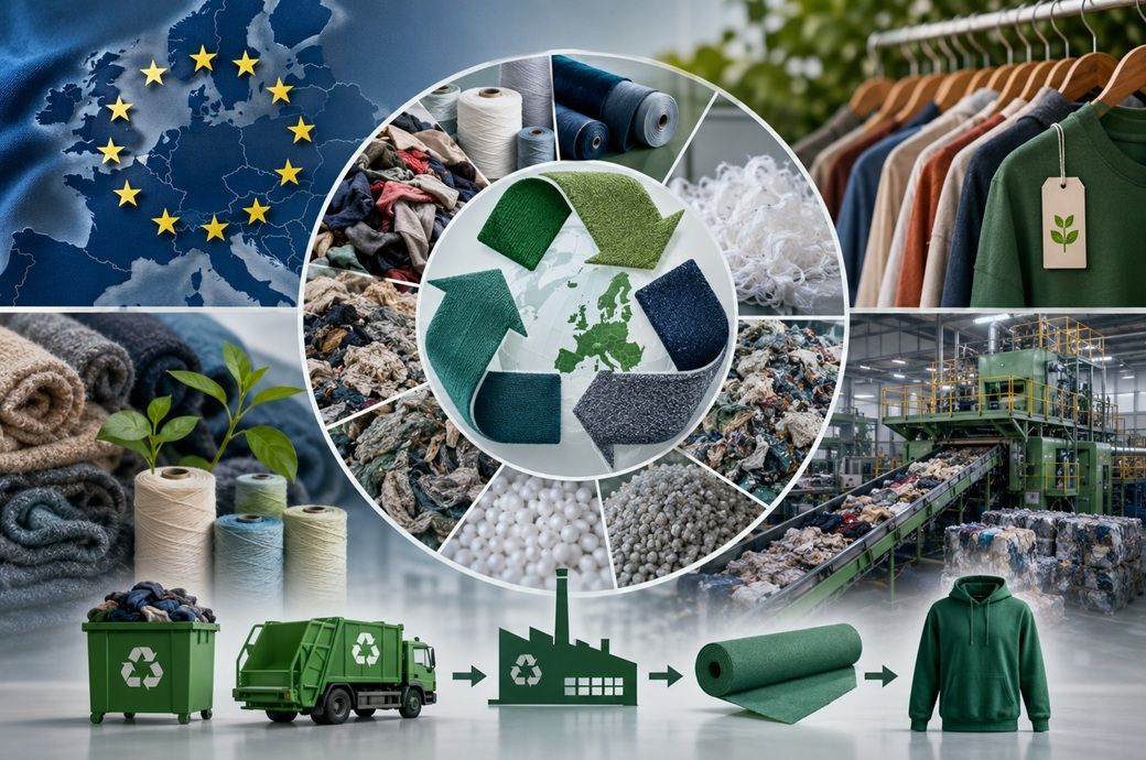 Illustration of textile recycling challenges in Europe