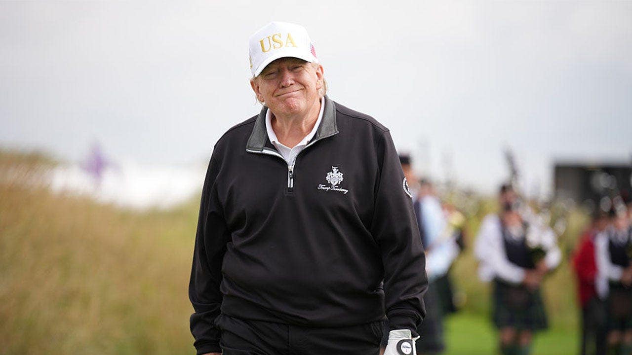 Donald Trump on a golf course