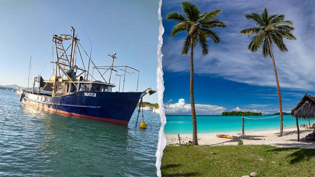 Rescuers search the South Pacific coastline after the MV Matui sank