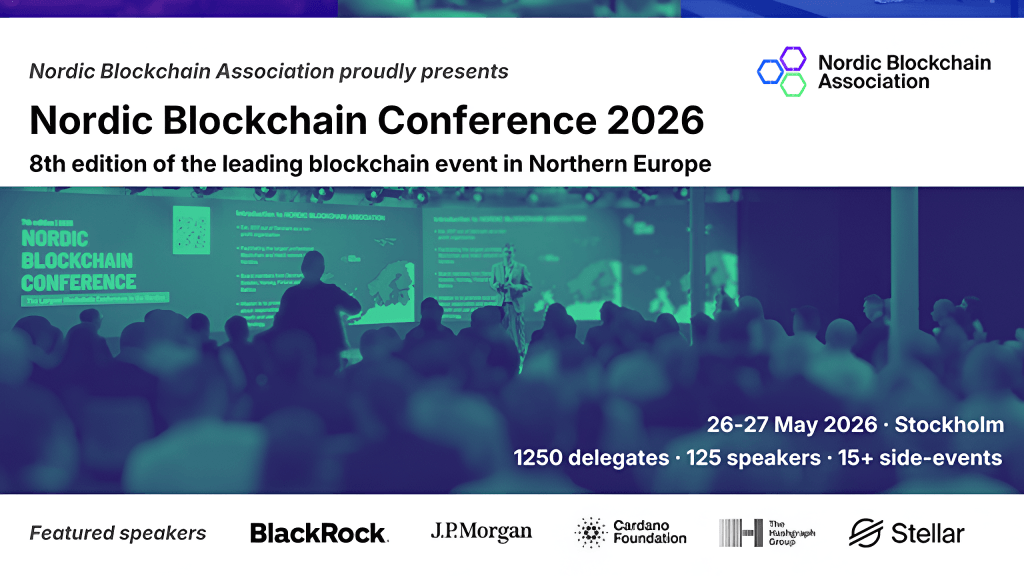 Nordic Blockchain Conference Stockholm 2026 promotional banner
