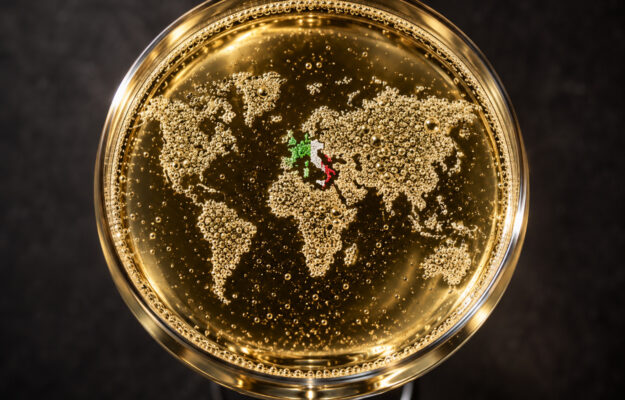 Map or graphic illustrating Italian sparkling wine export volumes