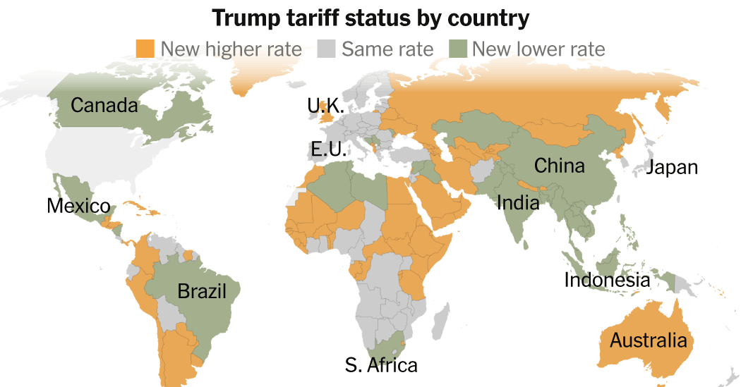 NYT Trump Tariff Tracker — updated rates following Supreme Court ruling