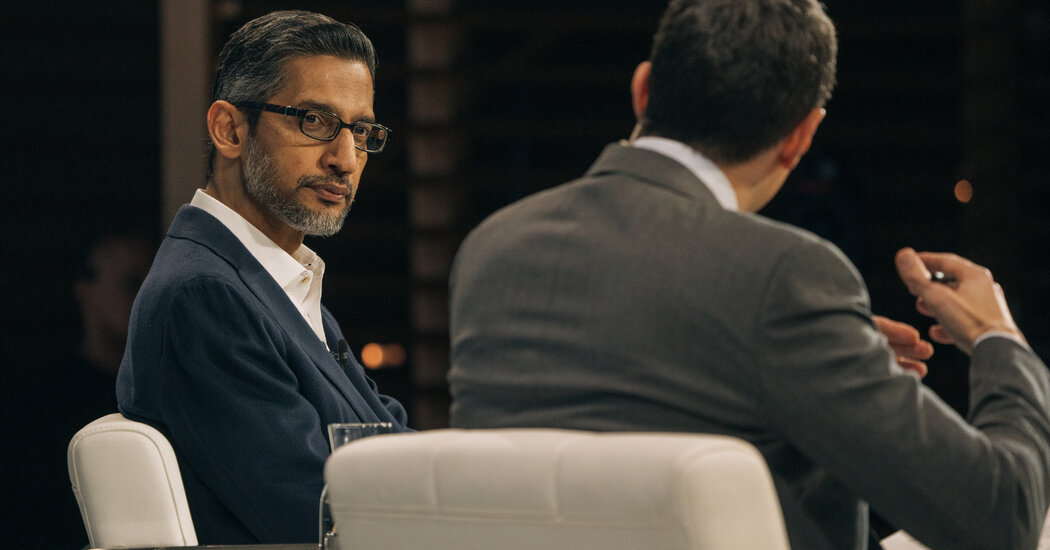 Google CEO Sundar Pichai in a meeting context related to White House AI discussions