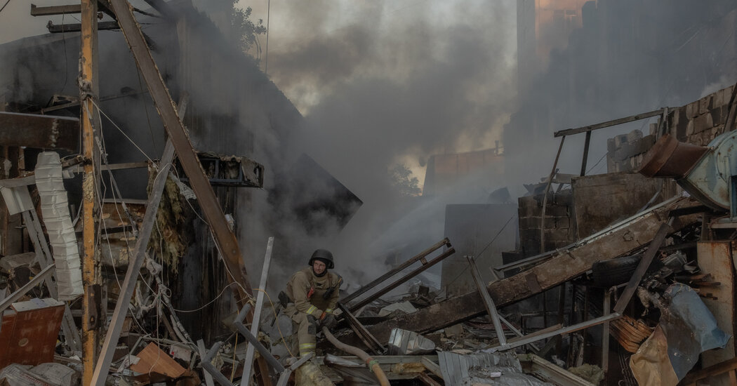 View of Russian attack in Ukraine