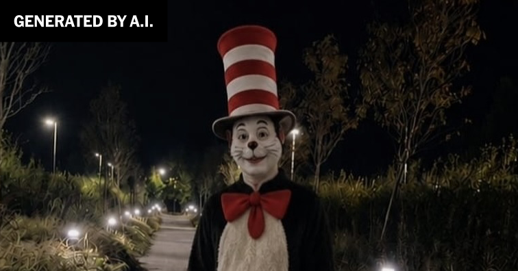 AI-generated Cat in the Hat image used in threatening social media posts