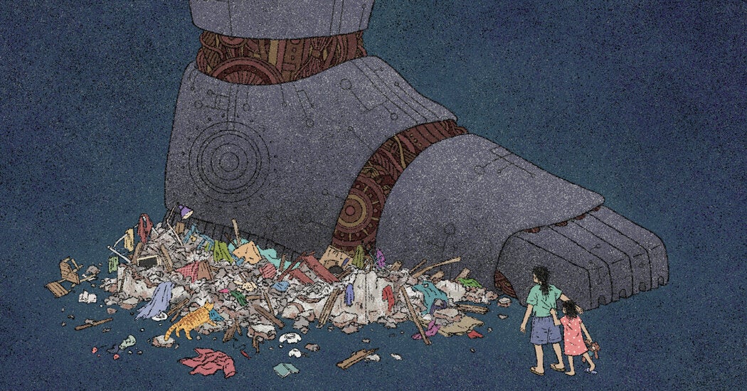 NYT illustration accompanying its China AI-economy feature