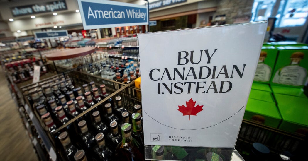 New York Times feature on whiskey trade wars and the coming ban on Canadian spirits imports