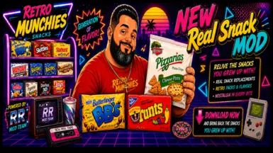 Screenshot of retro video store game interface with nostalgic snack textures