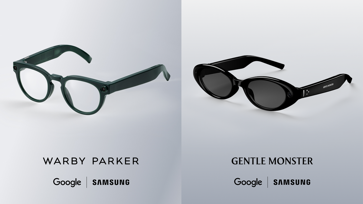 Warby Parker and Gentle Monster Gemini smart glasses rendering