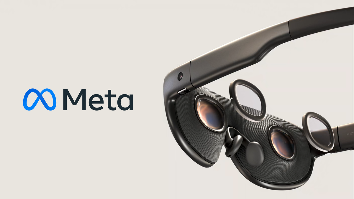 Leaked render of Meta's Project Phoenix headset showing slim profile and tether