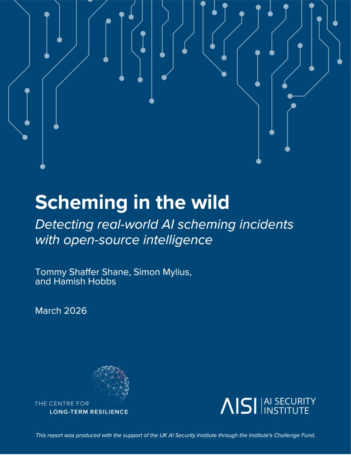 Cover image from the AIGL report on detecting real-world AI scheming incidents