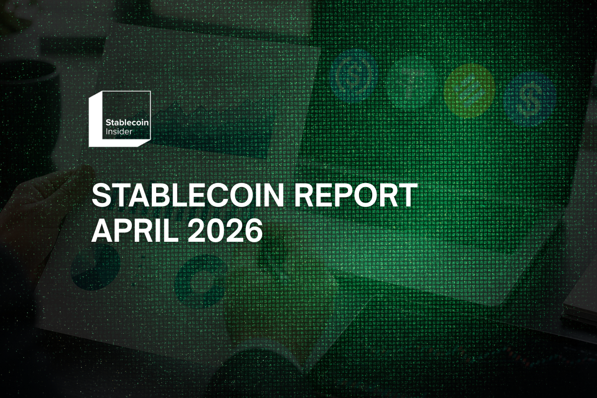 April 2026 Stablecoin Report cover image showing the record $321B market cap milestone