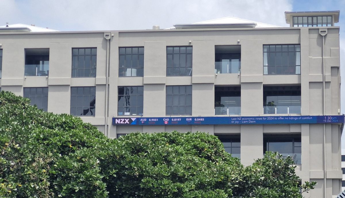NZX 50 market close and Wellington tree imagery