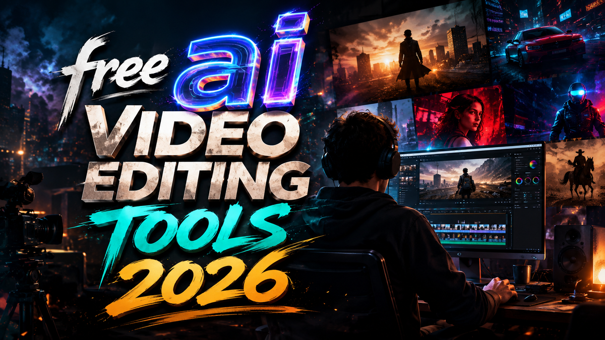 Comparison table of free AI video editing tools with feature matrices