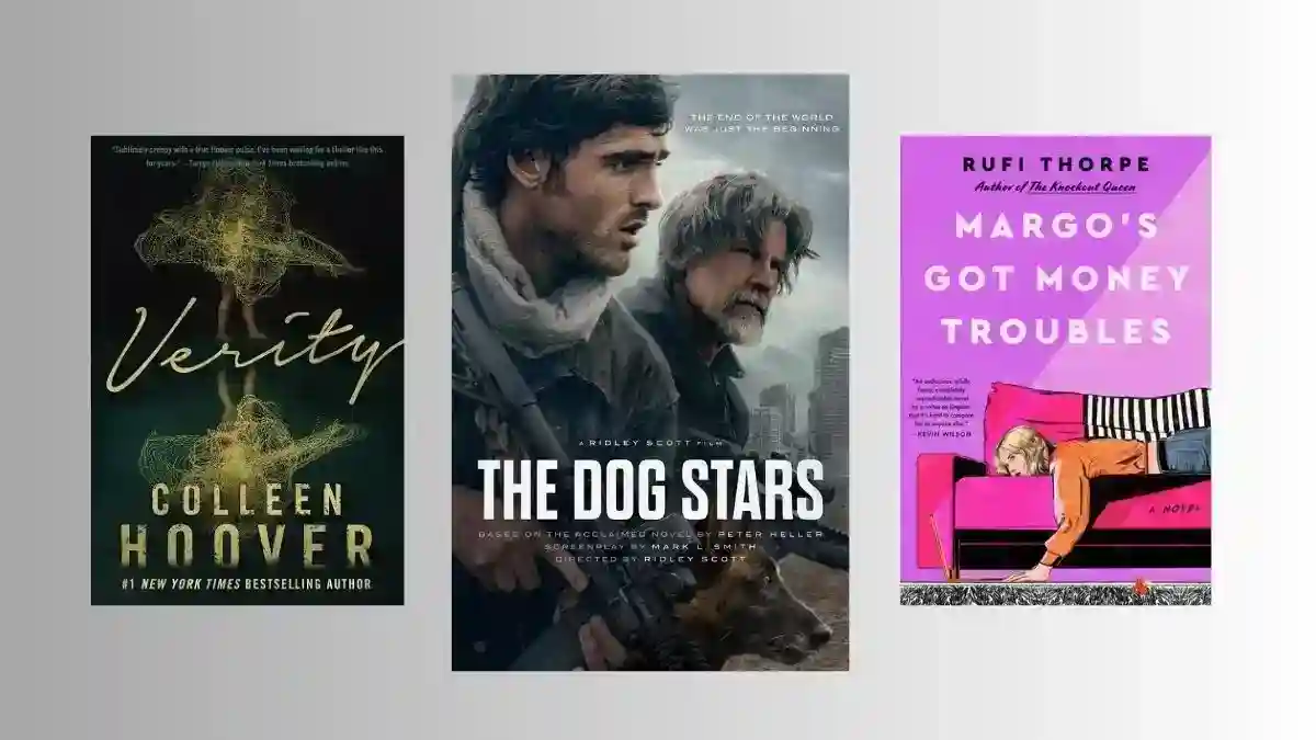 Collage of Fall 2026 book-to-screen adaptations including Verity and Margo's Got Money Troubles
