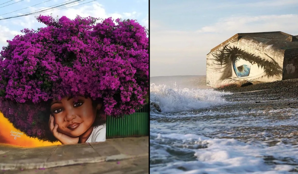 Street art integrated with natural elements from around the world