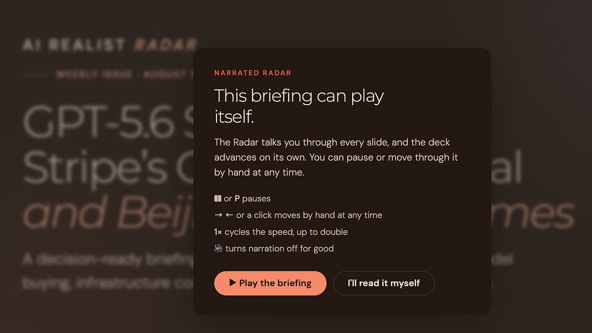AI Realist Radar briefing on GPT-5.6 Sol pricing and Stripe's OpenRouter deal