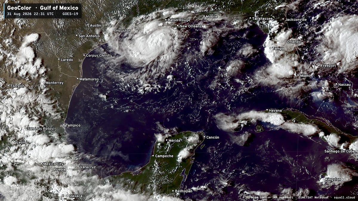 Satellite imagery of Tropical Storm Edouard and Eastern Pacific systems